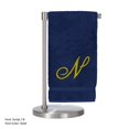 thumbnail image 3 of Monogrammed Bath Towel, Personalized Gift, 27 x 54 Inches - Set of 2 - Gold Script Embroidered Towel - 100% Turkish Cotton - Soft Terry Finish - For Bathroom, or Spa - Script N Navy Towels, 3 of 3
