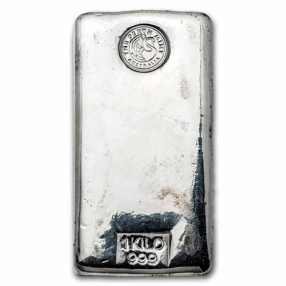 1 kilo Silver Bar - Perth Mint (Poured, Old Style)