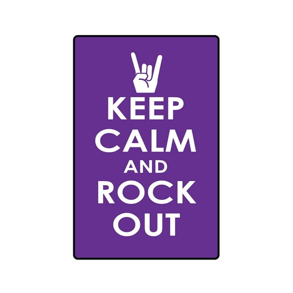 KEEP CALM AND ROCK OUT Aluminum Sign relax music rock | Indoor/Outdoor | 24" Tall
