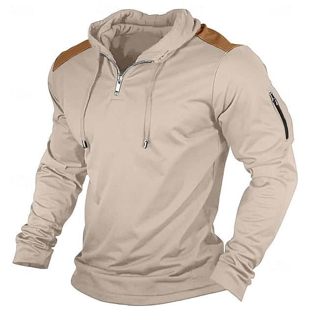 Dolkfu Sudadera con capucha para hombres de 1/4 de cremallera, sudadera deportiva de entrenamiento, ropa activa para hombres XL