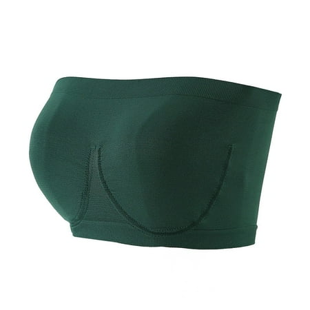 

YIWEI Plus Size Ladies Seamless Faux Underwire Tube Bra Strapless Wrap Green XXXL