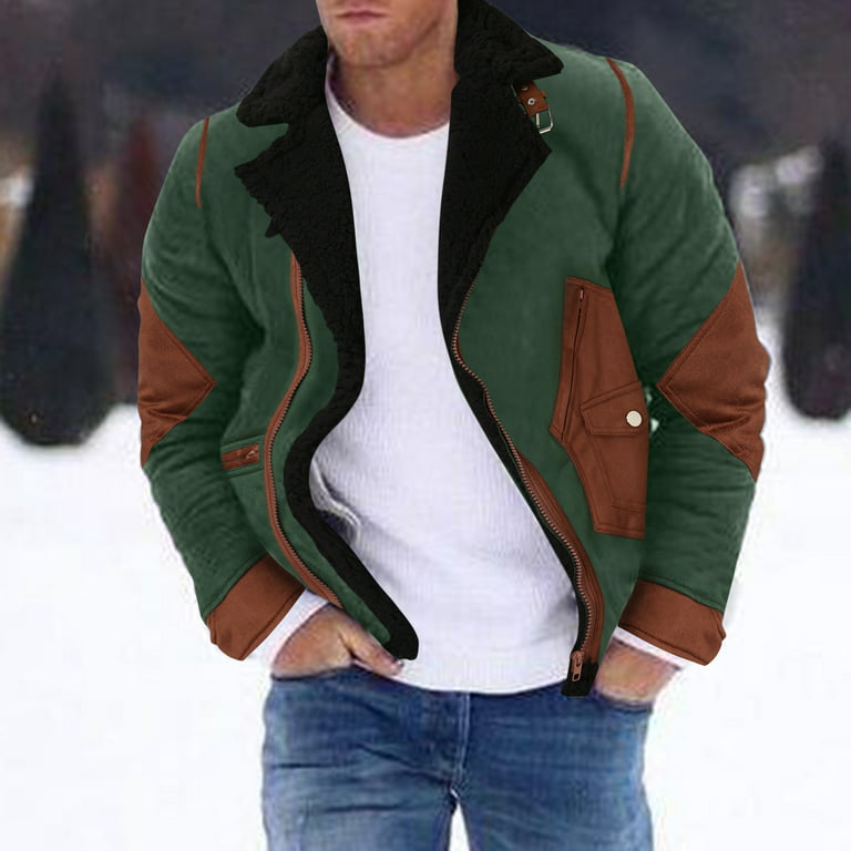 PMUYBHF Jacket Men 3Xl Big and Tall Men Plus Size Winter Coat