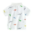 thumbnail image 5 of XBASW Baby Kids Boys Summer Lapel T-Shirts Dinosaur Print Tees Cotton Short Sleeve Tops Size 1-7T, 5 of 6