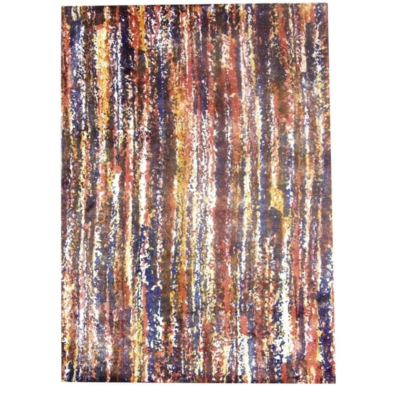 Wahi Rugs Hand Knotted Transitional Loomed Silky Abstract Design Hand-Loom 5'0"x8'0" Hand-loom -