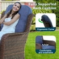 thumbnail image 4 of Outdoor Rattan Rocking Chair, Luxury Wide Armrest High Back Cushion Rocking Chair with 5.1 Inch Comfortable Soft Seat Cushion, 3 Piece Wicker Furniture Set for Patio, Indoor, Pool and More., 4 of 6