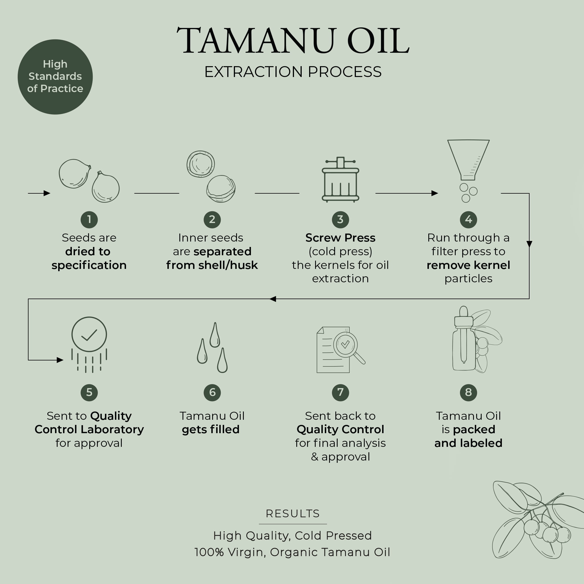 Organic Tamanu Oil | 100% Pure Cold-Pressed , Unrefined | For Face & Body | Deep Hydration