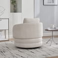 thumbnail image 6 of Round Barrel Swivel Accent Chair, 30 inch Modern Club Chair with Pillow, Soft Chenille Upholstered Armchair for Living Room, Bedroom, Office, Apartment, 6 of 9