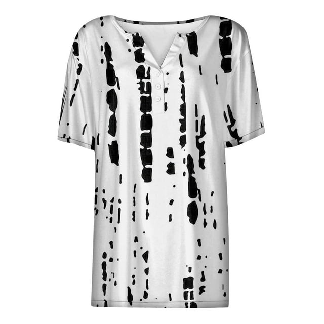 Séductiva T-Shirt à Manches Courtes pour Femmes Liquidation Mode Décontractée Imprimé Floral Boutonné T-Shirt à Manches Courtes