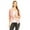 Peach, variant on Women's Fitted Waist Length Jacket Open Front Draped Neck Ruched Sleeves