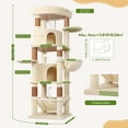 thumbnail image 4 of Globlazer 68" Large Corner Cat Tree Tower Condo for Cats with 6 Sisal Scratching Posts, 2 Condos, Hammock & Hanging Basket, Beige, 4 of 9