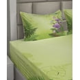 thumbnail image 4 of Ambesonne Landscape Fitted & Top Sheet Set with Shams, Mushroom Flower Magic, Green Purple, 4 of 5