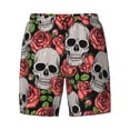 thumbnail image 4 of Lsque Mens Swim Trunks Skull and Roses Pattern - Bathing Suit Compression Liner - Beach Swim Shorts Swimwear - (S-3XL) - Stretch Quick Dry -X-Large, 4 of 9