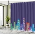thumbnail image 5 of Ambesonne Cartoon Shower Curtain, City at Night, 69"Wx84"L, Multicolor, 5 of 5