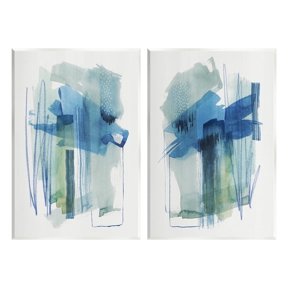 Stupell Industries Chaotic Brushed Watercolor Abstract Painting Unframed Art Print Wall Art, 10 x 15, Set of 2