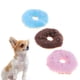 thumbnail image 4 of FELTECHELECTR juguetes de peluche para mascotas con forma de dona, elásticos y divertidos con sonido chirriante, para morder y jugar (color aleatorio)., 4 of 7