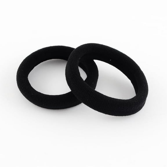 24Pcs Elastic Hair Ties Seamless Hair Bands Ponytail Holder Black 1.38 Inch No Damage for Hair diy
