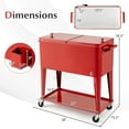 thumbnail image 4 of Costway 80-quart Cooler Beer Cart Outdoor Entertaining Rolling Party Steel Bar Bistro, 4 of 10