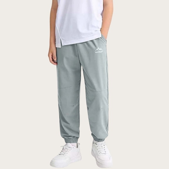 Boys' Quick-Dry Anti-Mosquito Pants, Mesh panels boost ventilation, reflective trim adds safety for sports and daily play, 4-14 Years Green 4-5 Years