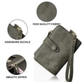 thumbnail image 3 of Apuakthei - Cartera pequeña de piel plegable para mujer, con ranuras para tarjetas, ventana de identificación, monedero con cremallera, 3 of 6