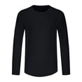 thumbnail image 2 of M-5X Mens Plus Size T-Shirts Big & Tall Long Sleeve Sun Protection UV Shirts Pullover Slim-Fit Solid Lightweight Athletic Workout Tees Tops, 2 of 7