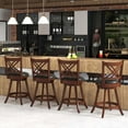 thumbnail image 4 of Costway 24" Swivel Bar Stools Set of 2 Upholstered Counter Stools with Cushion & Footrests, 4 of 8