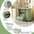 thumbnail image 5 of 36" Bathroom Vanity with 4 Drawers and 2 Soft-Closing Glass Doors, Modern Bathroom Cabinet with Adjustable Shelf and Sink, Bathroom Storage Cabinet  for Bathroom, Green, 5 of 9