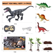 Remote Control Dinosaur Toy for Kids Ages 3-8, 18.1 inch RC Dino Robot with LED Lights, Walking Roaring Sound, Realistic Movement, Electronic Dinosaur Gift for Boys Girls Birthday Christmas