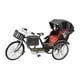 thumbnail image 4 of Modelo de rickshaw de aleación, simulación vintage, pedicab de metal, juguete en miniatura, carro de hierro Tres ruedas negras, 4 of 9