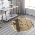 thumbnail image 2 of stanreset Soft Jute Area Rug Braided Tassel Design for Study Throw Rug Floor Mat 80cm, 2 of 9