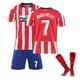 thumbnail image 1 of 2022 nueva camiseta de fútbol para niños 7 # Joao Felix 9 # Suarez pantalones cortos de moda camisetas de fútbol traje calcetines protectores/set-7 Red-22 BmatwkZeng Bmatwe Jersey, 1 of 2