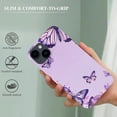 thumbnail image 3 of The charming purple butterfly is a high-quality PC plastic protective case, ultra-thin and shock-absorbing, women's cute phone protective case, 3 of 4