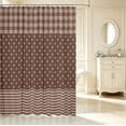 thumbnail image 2 of Manfei Retro Grid Shower Curtain 72Wx72L,Kawaii Polka Dot Bathroom Curtain,Brown Gray, 2 of 5