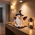 thumbnail image 5 of Witch Hat Ghost Duck Resin Halloween Statue, Cute Spooky Tabletop Figurine, Fall Mantel Shelf Ornament for Home Living Room, Party Counter And Holiday Table Decor, 5 of 6