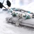thumbnail image 3 of Tobillera De Tortuga Con Estrella De Mar Azul, Abalorios De Doble Capa, Tobillera Bohemia Hecha A Mano En El Mar, Joyería Para Pie Para Mujer Y Niña Advancent AP006889-02, 3 of 6