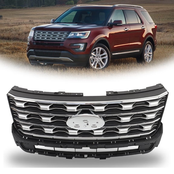 FB5Z8200AC FO1200577C Front Bumper Grille Chrome For Ford Explorer 2016 2017