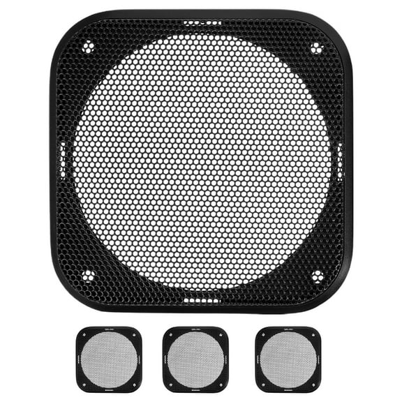 REACHISE Square Speaker Grill Cover 4pcs 4inch Car Audio Decorative Metal Mesh Grill Net For Car And Home Audio Systems Black