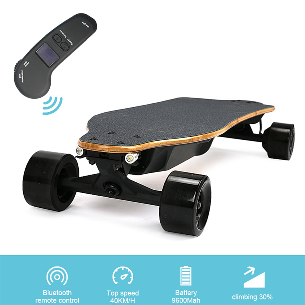Électrique Noir Extérieur SPORTS à Quatre Roues Skateboard Long Board Remote De 
