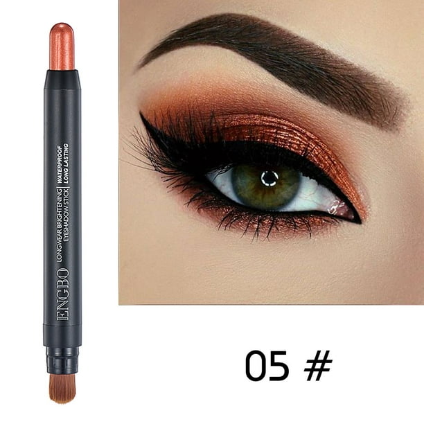 Fiudx Sombra de Ojos, Barra de Sombra de Dos Tonos, Efecto de Perlado de Larga Duración, Punta de Pincel Ideal para Viajes, Uso Diario Nocturno, Ideal para Amantes Del Maquillaje, Amplia Gama de Colo