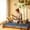 Blue, variant on Japanese Floor Mattress Topper, Futon Mattress Topper, Tatami Mat, Sleeping Pad, Foldable Roll-Up Mat for Adults in Dormitories, Four Corner Tie Strap Design