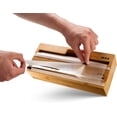 thumbnail image 4 of 2 in 1 Wrap Dispenser with Cutter and Labels, Plastic Wrap, Aluminum Foil and Wax Paper Dispenser for Kitchen Drawer, Bamboo Roll Organizer Holder, Compatible with 12" Roll, 4 of 6