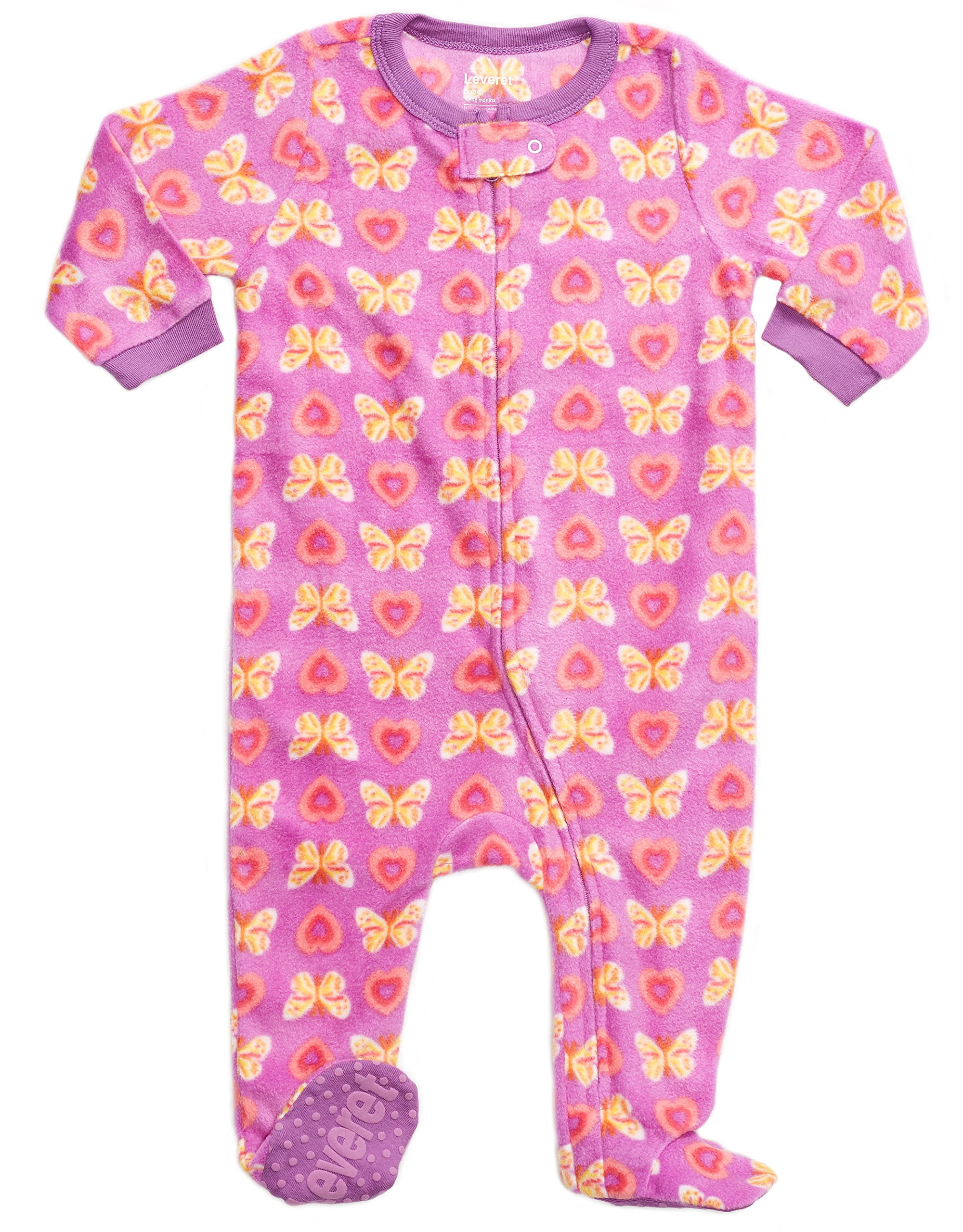 Leveret Leveret Fleece Baby Girls Footed Pajamas Sleeper Kids & Toddler Pajamas (3 Months5