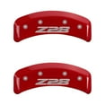 thumbnail image 4 of MGP 4 Caliper Covers Engraved Front Gen 4/Camaro Engraved Rear Gen 4/Z28 Red finish silver ch, 4 of 6