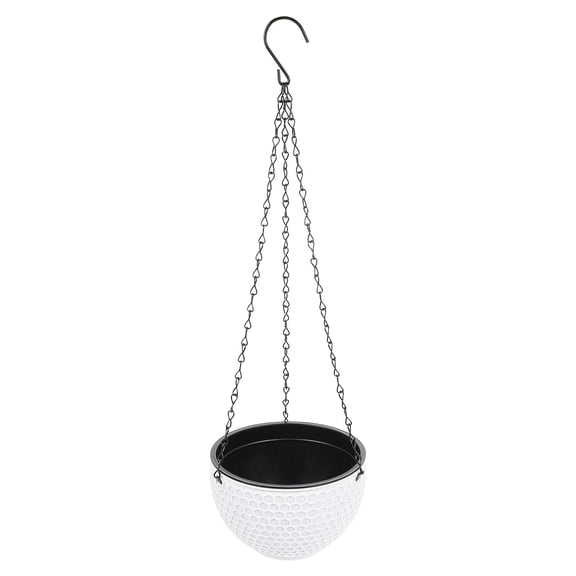 CRILSTYLEO White Plastic Hanging Plant Pot for Indoor and Outdoor Use, Flowerpot for Shelves, Terraces, and Garden Decor