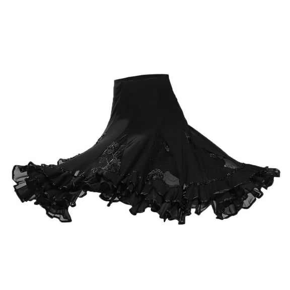 Flamenco Ballroom Waltz Dance Skirt Sequined Modern Costume
