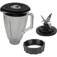thumbnail image 1 of Update 6-Cup 48 OZ Round Pyrex Glass Jar Blender Pitcher&Container with Cross blade and Base Bottom Cap,Compatible with Hamilton Beach blenderHBB800, HBB908, HBB909,908, 909 and 910 (6-Cup Glass Jar), 1 of 6