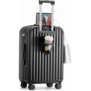 20" Carry-On Hard Shell Luggage – Airline Approved Suitcase with Cup Holder, Built-in USB Port, TSA Lock, Spinner Wheels, Business & Travel Use