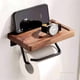 thumbnail image 1 of Toilet Paper Holder With Black Walnut Shelf For Bathroom,wall Mounted Toilet Paper Tissue Holder, 1 of 5