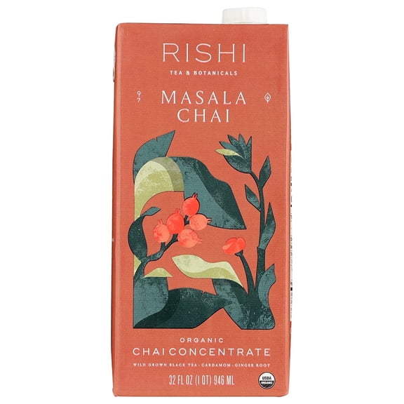 Rishi Tea Organic Masala Chai Tea Concentrate -- 32 fl oz Pack of 4