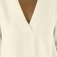 thumbnail image 6 of ClodeEU Women's Summer Linen Blend 3/4 Sleeve Dress ,Casual Loose Fit Midi Dress White,Womens Plus L, 6 of 7