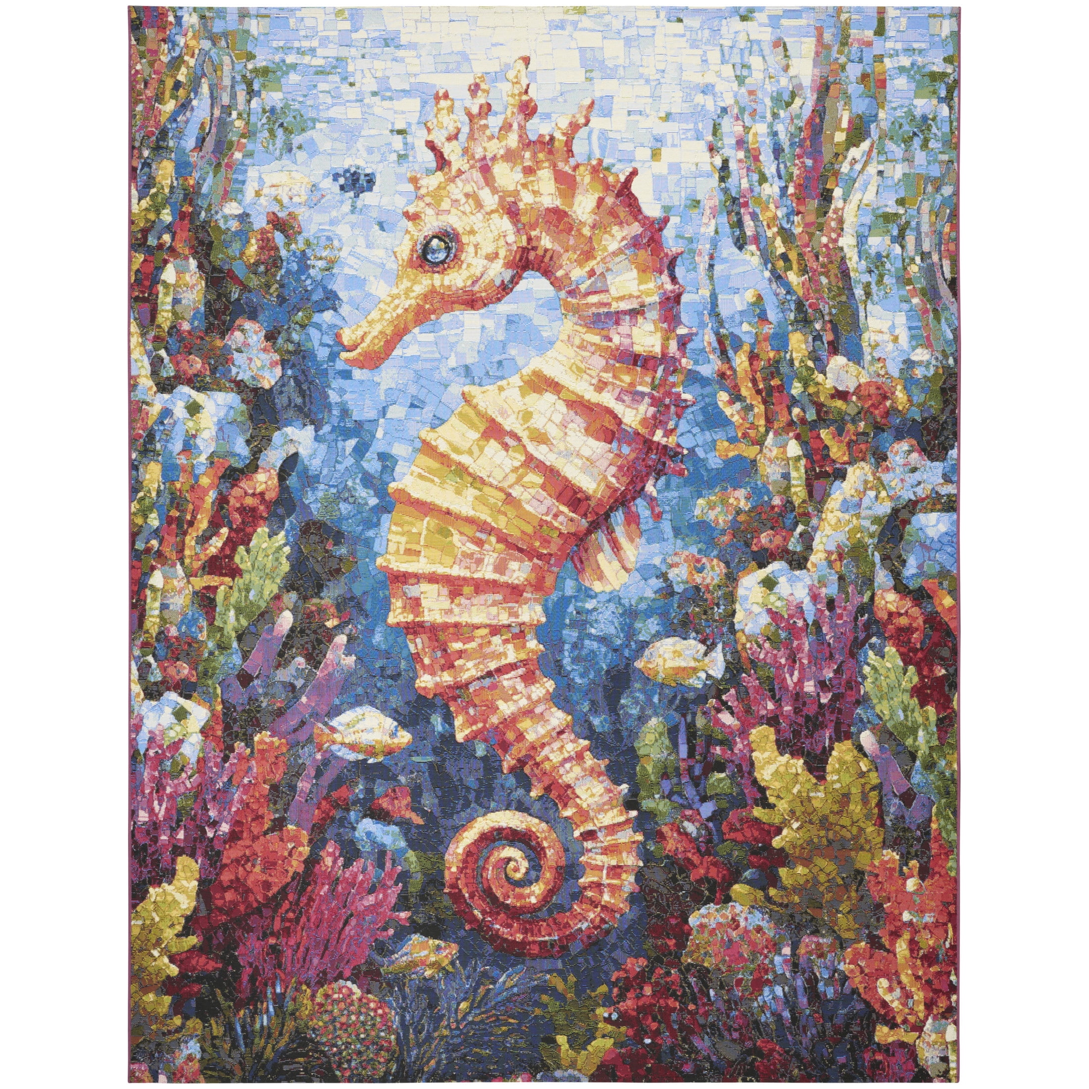 Nourison Color Splash 9' x 12' Multicolor Coastal, Nautical & Beach Rug